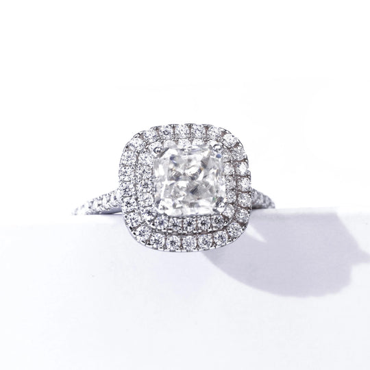 Handmade 925 Silver Jewelry Wholesale Radiant Cut Moissanite Diamond 18K Gold Plated Engagement Wedding Women Ring