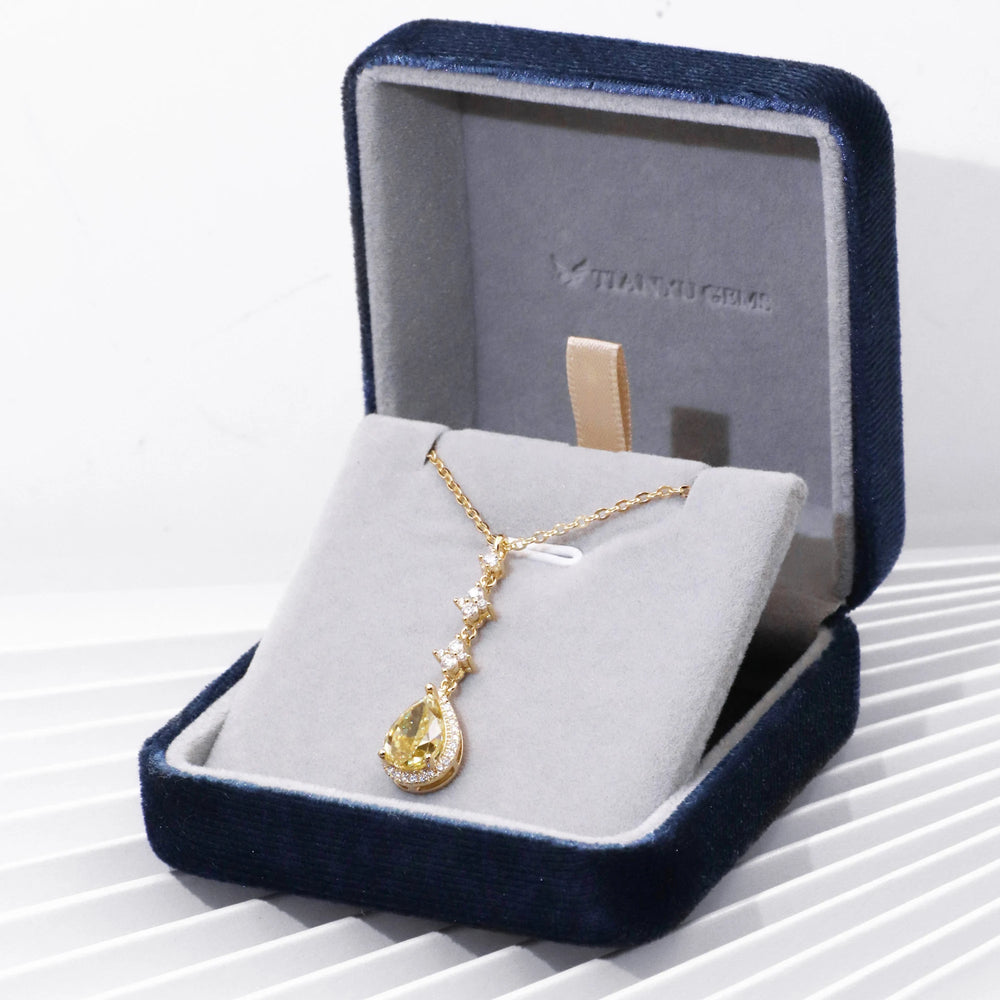 Tianyu Charms 18K Gold Plated Jewelry Choker Mossanite VVS Moissanite 925 Sterling Silver Pendant Necklace for Women